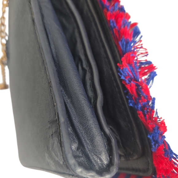 Tori BURCH Embroidered Multicolor Fringe Bag PURSE flaw - Picture 7 of 17